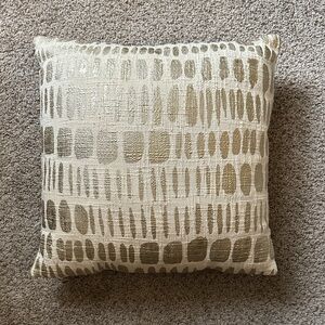Elegant Gold and Cream Decorative Pillow